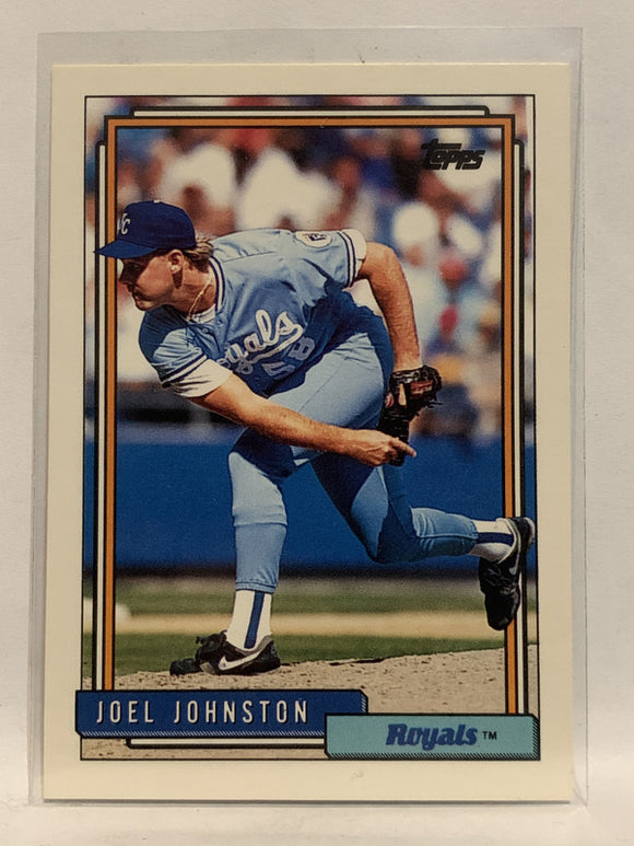 #328 Joel Johnston Kansas City Royals 1992 Topps Baseball Card