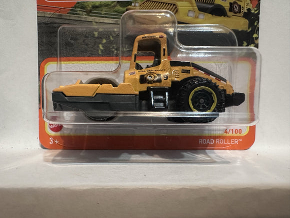 Yellow Road Roller 4/100 HFR33 2021 Matchbox Diecast Car