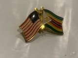 USA Zimbabwae Friendship Flags Lapel Hat Pin CU