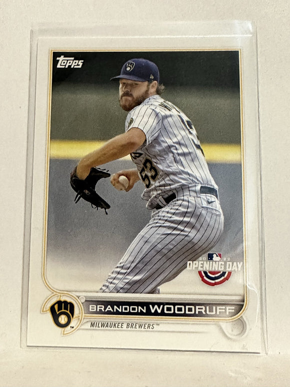 #78 Brandon Woodruff Milwaukee Brewers 2022 Topps Opening Day Baseball Card