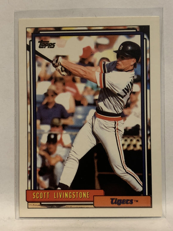 #685 Scott Livingstone Detroit Tigers 1992 Topps Baseball Card