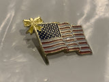 USA American Flag Yellow Ribbon Lapel Hat Pin CU