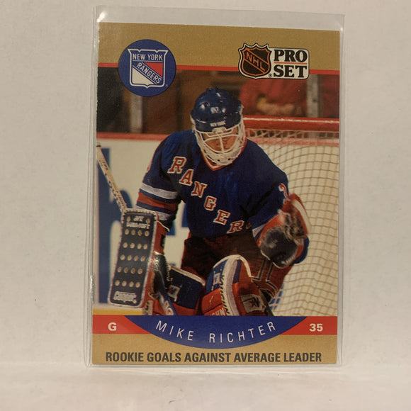 #398 Mike Richter New York Rangers   1990-91 Pro Set Hockey Card A2F