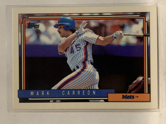 #111 Mark Carreon New York Mets 1992 Topps Baseball Card