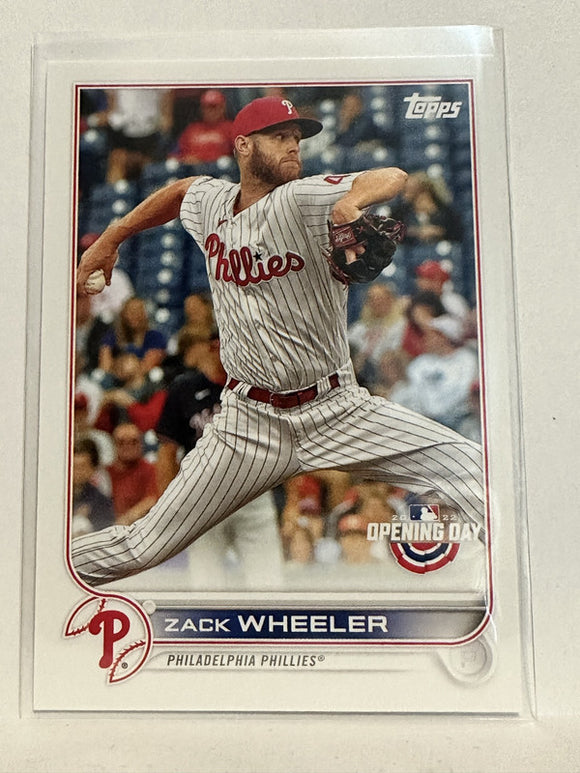#61 Zack Wheeler Philadelphia Phillies 2022 Topps Opening Day Baseball Card