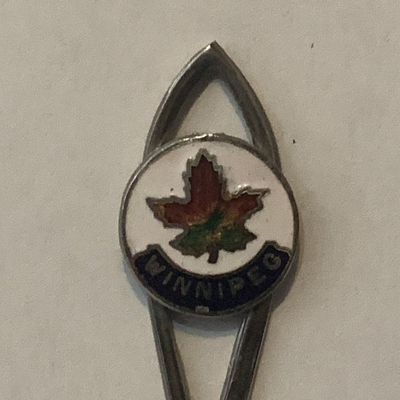 Winnipeg Maple Leaf Manitoba Canada collectable Souvenir Spoon PF