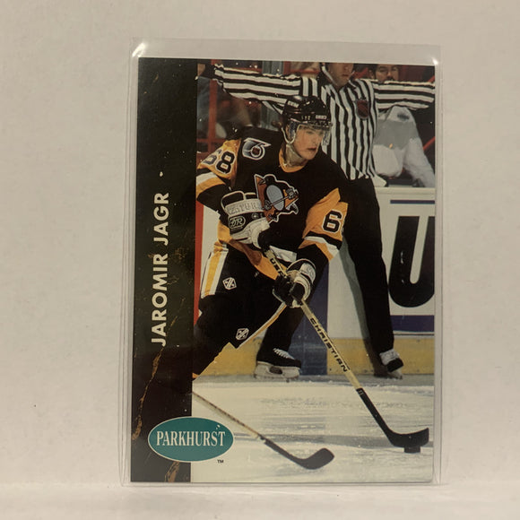 #132 Jaromir Jagr Pittsburgh Penguins   1991-92 Parkhurst Hockey Card A2F