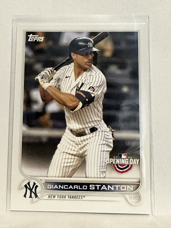 #113 Giancarlo Stanton New York Yankees 2022 Topps Opening Day Baseball Card