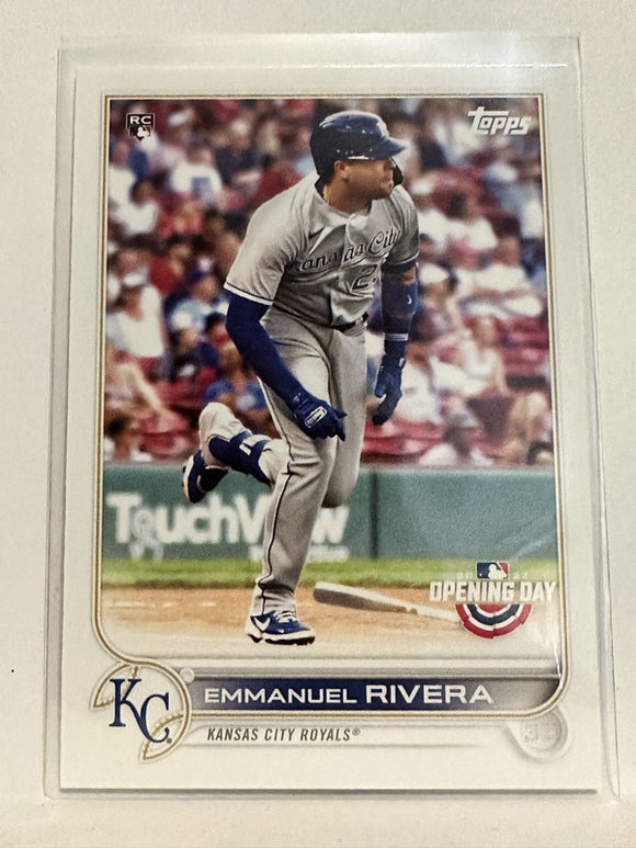 #160 Emmanuel Rivera Rookie Kansas City Royals 2022 Topps Opening Day Baseball Card