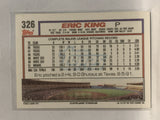 #326 Eric King Cleveland Indians 1992 Topps Baseball Card