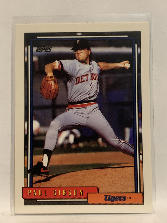 #143 Paul Gibson Detroit Tigers 1992 Topps Baseball Card