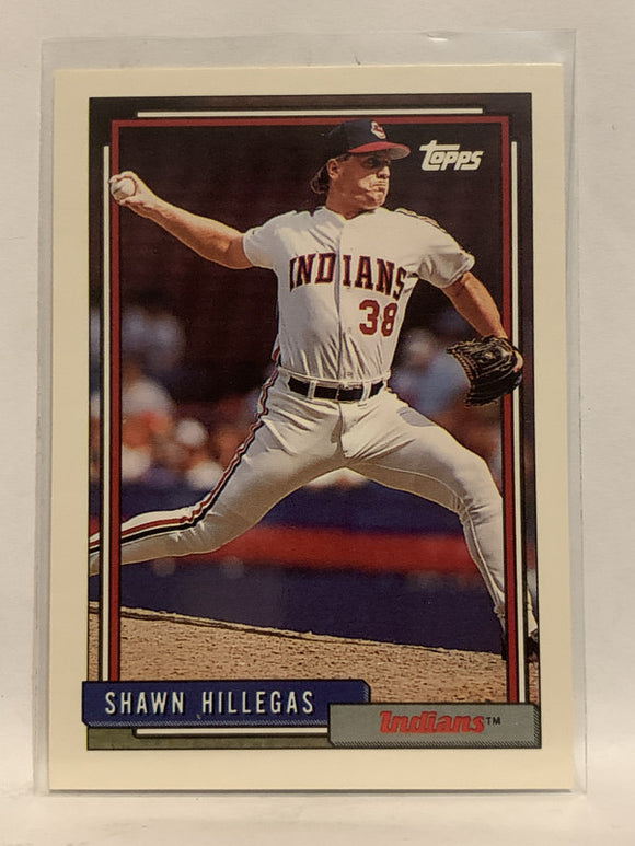 #523 Shawn Hillegas Cleveland Indians 1992 Topps Baseball Card