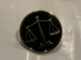 Scales of Justice Lapel Hat Pin CV