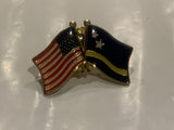 USA Curacao Friendship Flags Lapel Hat Pin CV