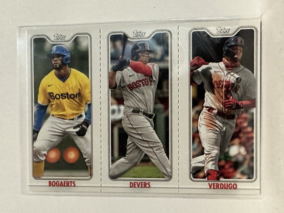 #TPC-7 A B C Alex Verdugo Rafael Devers Xander Bogaerts Boston Red Sox 2022 Topps Opening Day Baseball Card