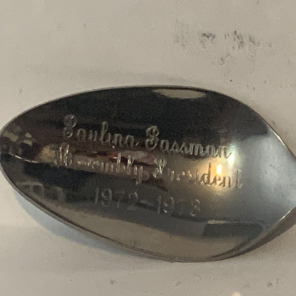 Paulina Bassman Assembly President 1972-1973 collectable Souvenir Spoon PG