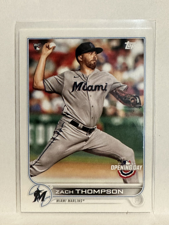 #11 Zach Thompson Rookie Miami Marlins 2022 Topps Opening Day Baseball Card