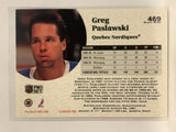 #469 Greg Paslawski Quebec Nordiques 1991-92 Pro Set Hockey Card