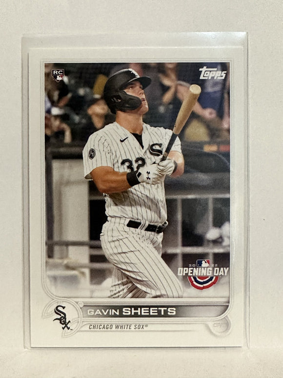 #72 Gavin Sheets Rookie Chicago White Sox 2022 Topps Opening Day Baseball Card