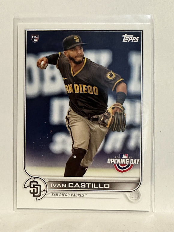 #165 Ivan Castillo Rookie San Diego Padres 2022 Topps Opening Day Baseball Card