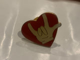 I Love You Hand Signal Heart Lapel Hat Pin CW