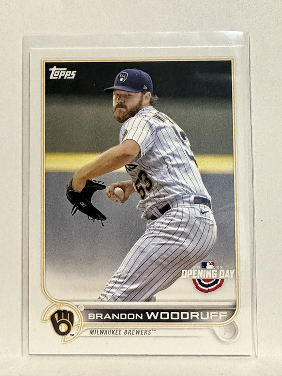 #78 Brandon Woodruff Milwaukee Brewers 2022 Topps Opening Day Baseball Card
