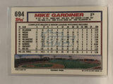 #694 Mike Gardiner Boston Red Sox 1992 Topps Baseball Card