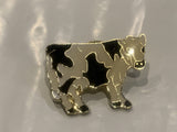 Black & White Diary Cow Holstein Lapel Hat Pin CW