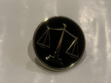 Scales of Justice Lapel Hat Pin CW
