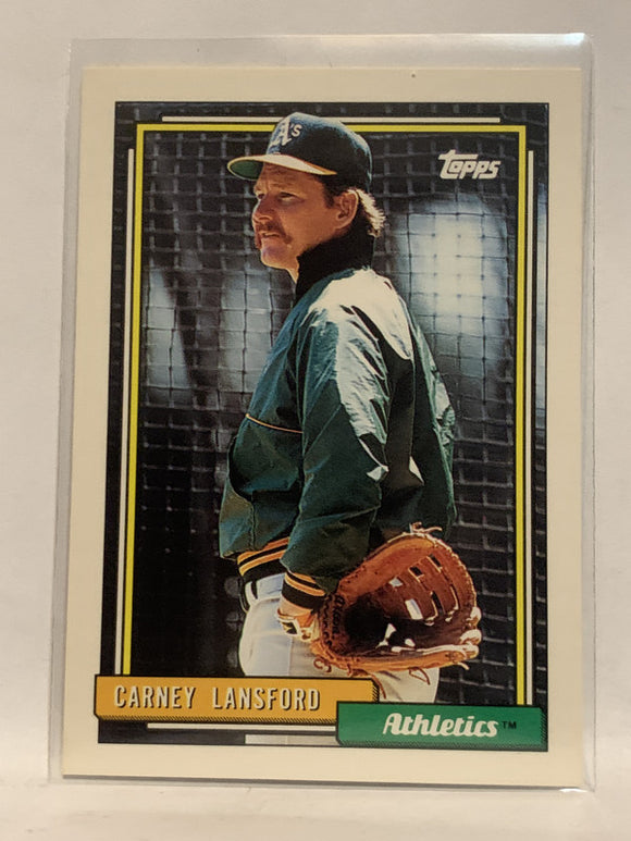 #495 Carney Lansford Oakland Athletics 1992 Topps Baseball Card