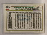#495 Carney Lansford Oakland Athletics 1992 Topps Baseball Card