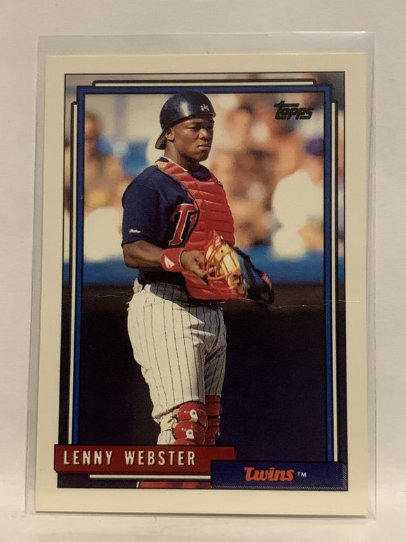 #585 Lenny Webster Minnesota Twins 1992 Topps Baseball Card