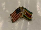 USA Zimbabwae Friendship Flags Lapel Hat Pin CX