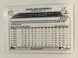 #37 Carlos Correa Houston Astros 2022 Topps Opening Day Baseball Card