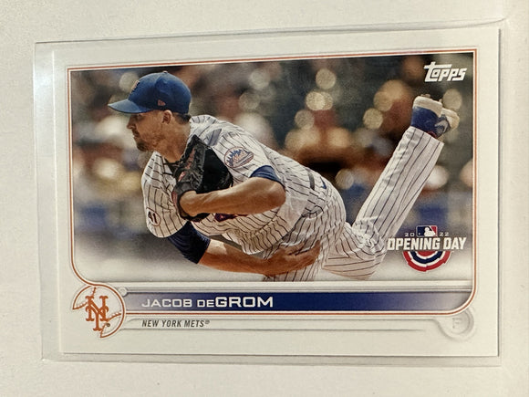 #176 Jacob DeGrom New York Mets 2022 Topps Opening Day Baseball Card