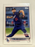 #129 Max Scherzer Los Angeles Dodgers 2022 Topps Opening Day Baseball Card