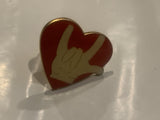 I Love You Hand Signal Heart Lapel Hat Pin CX