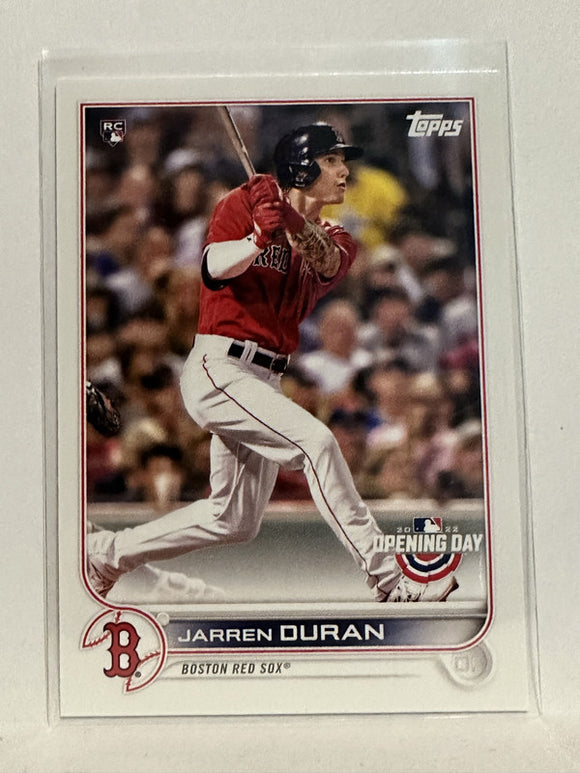 #148 Jarren Duran Rookie Boston Red Sox 2022 Topps Opening Day Baseball Card