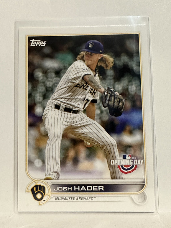 #29 Josh Hader Milwaukee Brewers 2022 Topps Opening Day Baseball Card