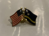 USA Caracao Friendship Flags Lapel Hat Pin CX