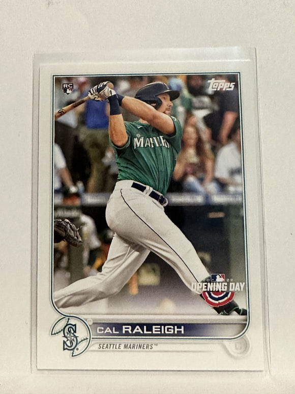 #124 Cal Raleigh Rookie Seattle Mariners 2022 Topps Opening Day Baseball Card