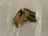 USA Zimbabwae Friendship Flags Lapel Hat Pin CY