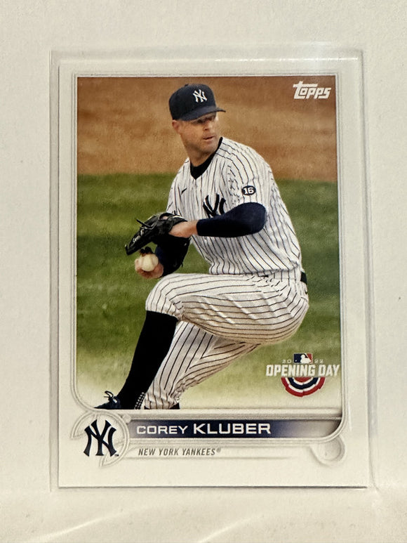 #95 Corey Kluber New York Yankees 2022 Topps Opening Day Baseball Card