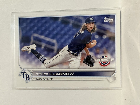 #90 Tyler Glasnow Tampa Bay Rays 2022 Topps Opening Day Baseball Card
