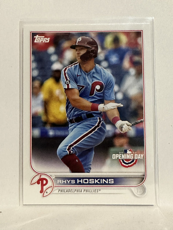 #210 Rhys Hoskins Philadelphia Phillies 2022 Topps Opening Day Baseball Card