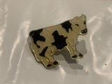 Black & White Diary Cow Holstein Lapel Hat Pin CY