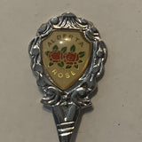 Lethbridge Alberta Wild Rose Flower collectable Souvenir Spoon PJ