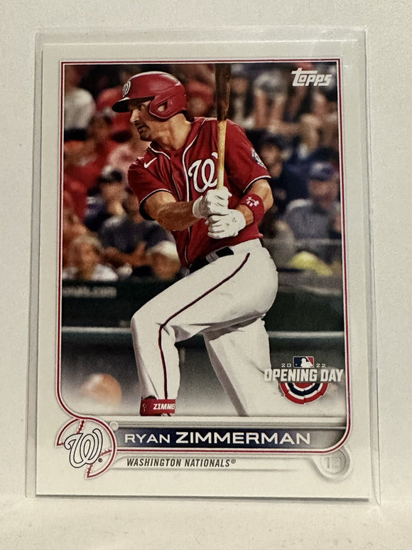 #34 Ryan Zimmerman Washington Nationals 2022 Topps Opening Day Baseball Card