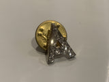 Bejewelled Letter A Lapel Hat Pin CZ