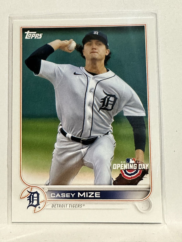 #195 Casey Mize Detroit Tigers 2022 Topps Opening Day Baseball Card